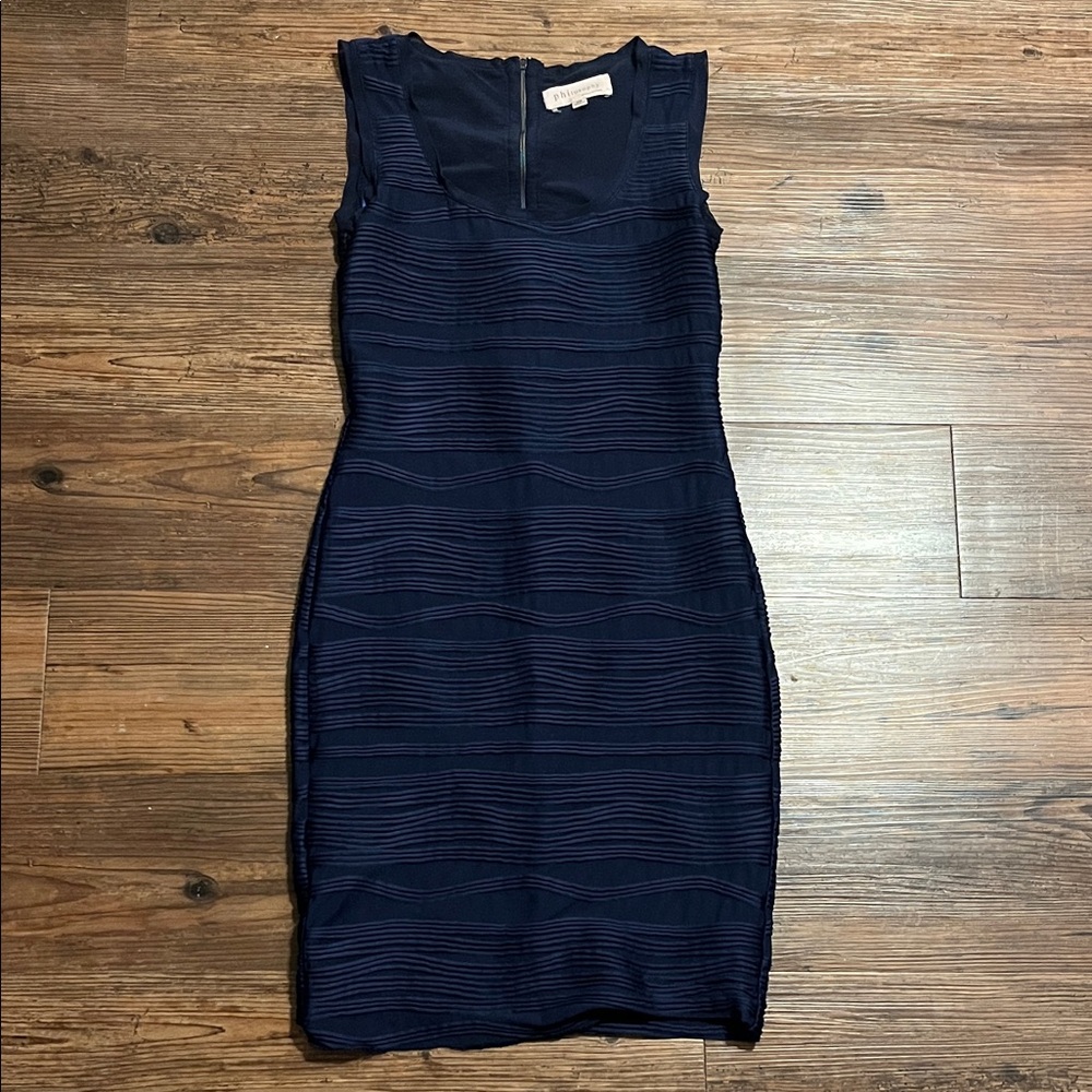 Philosophy Navy Textured Mini Dress